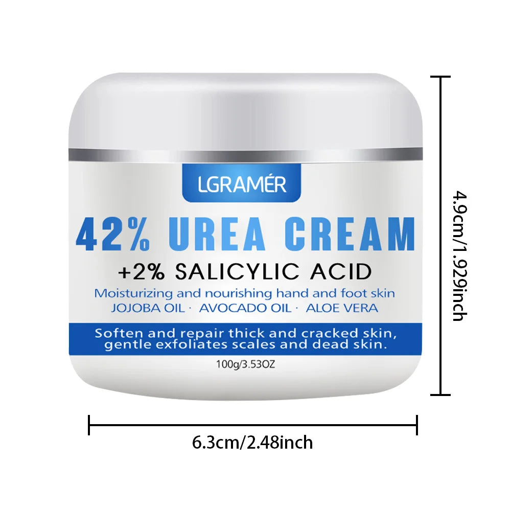 Urea Hand 42% and Foot Cream Softens Moisturizes Skin Relieves Dryness Repairs Cracks Exfoliates Deeply Penetrates Foot Cream