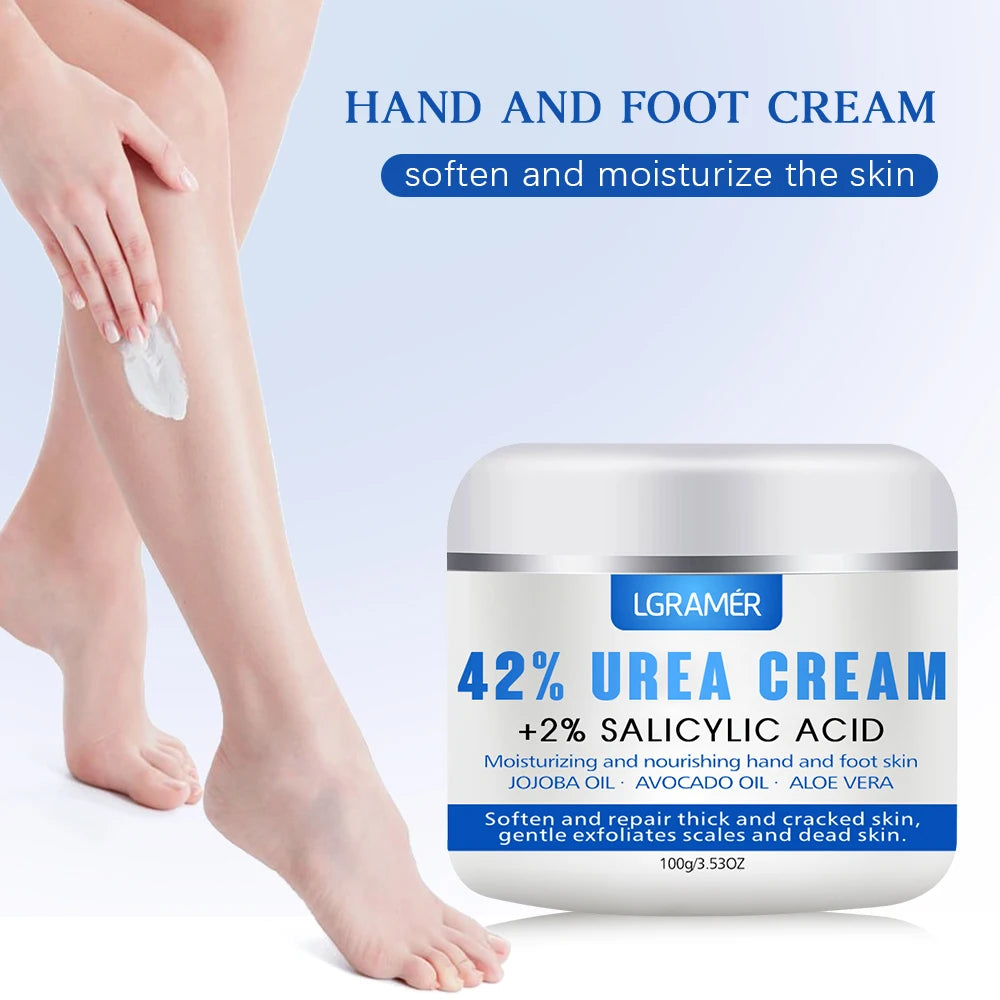 Urea Hand 42% and Foot Cream Softens Moisturizes Skin Relieves Dryness Repairs Cracks Exfoliates Deeply Penetrates Foot Cream